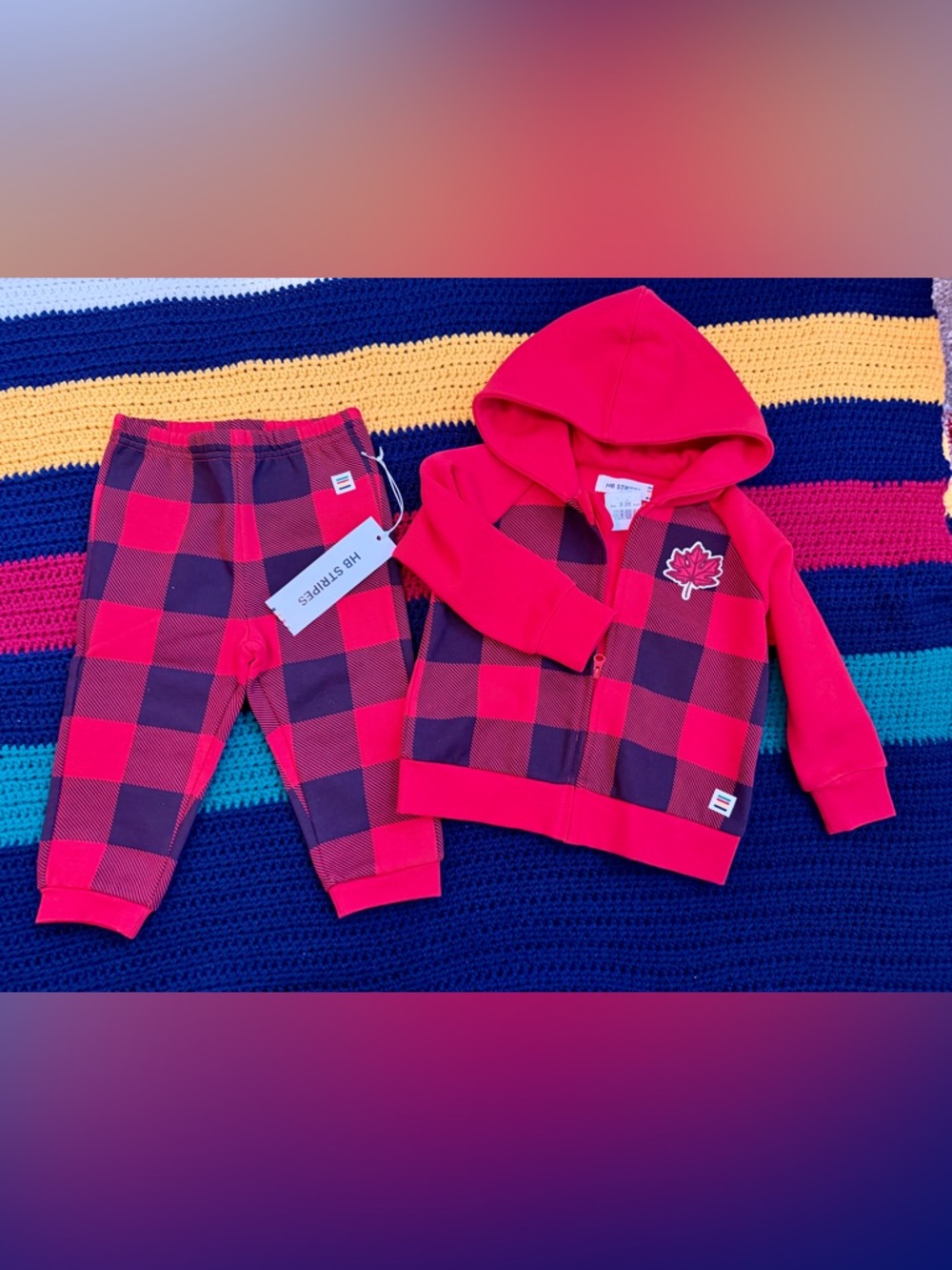 HBC Stripes 3pc Infants' Buffalo Plaid Outfit